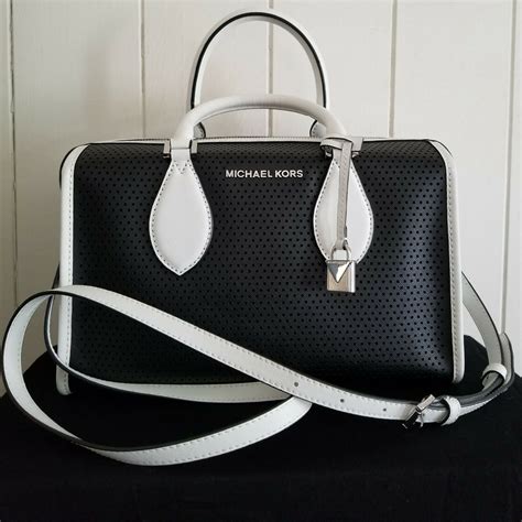 michael kors black and white checkerboard purse|black michael kors purse crossbody.